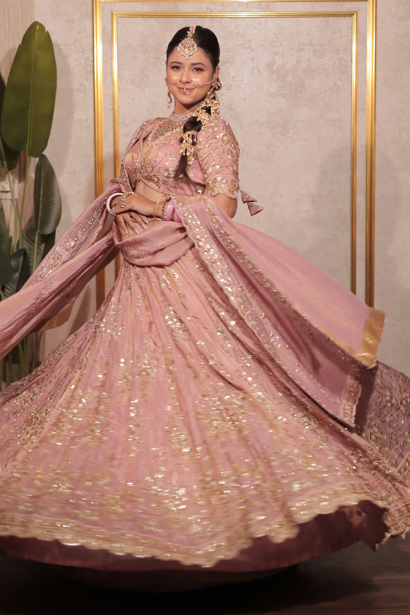 Pink lehenga twirl