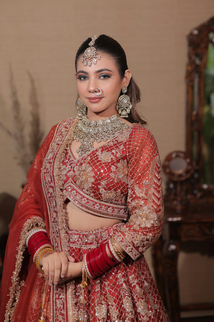 Red bridal lehenga