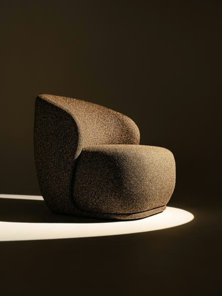 Boucle armchair product shot